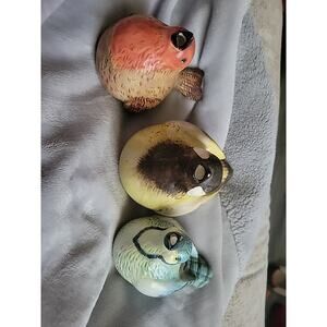 Vintage 1950's Pottery Birds "Measuring Cups" 1 cup 3/4 cup 1/2 Cup